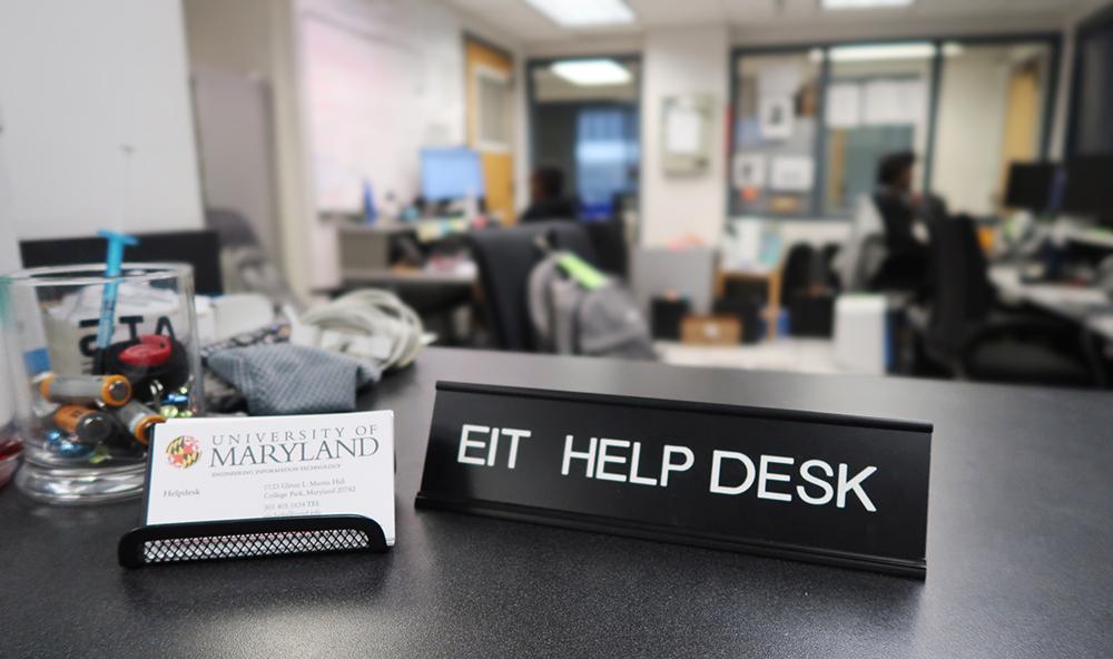 EIT Helpdesk at 0123 Glenn Martin Hall