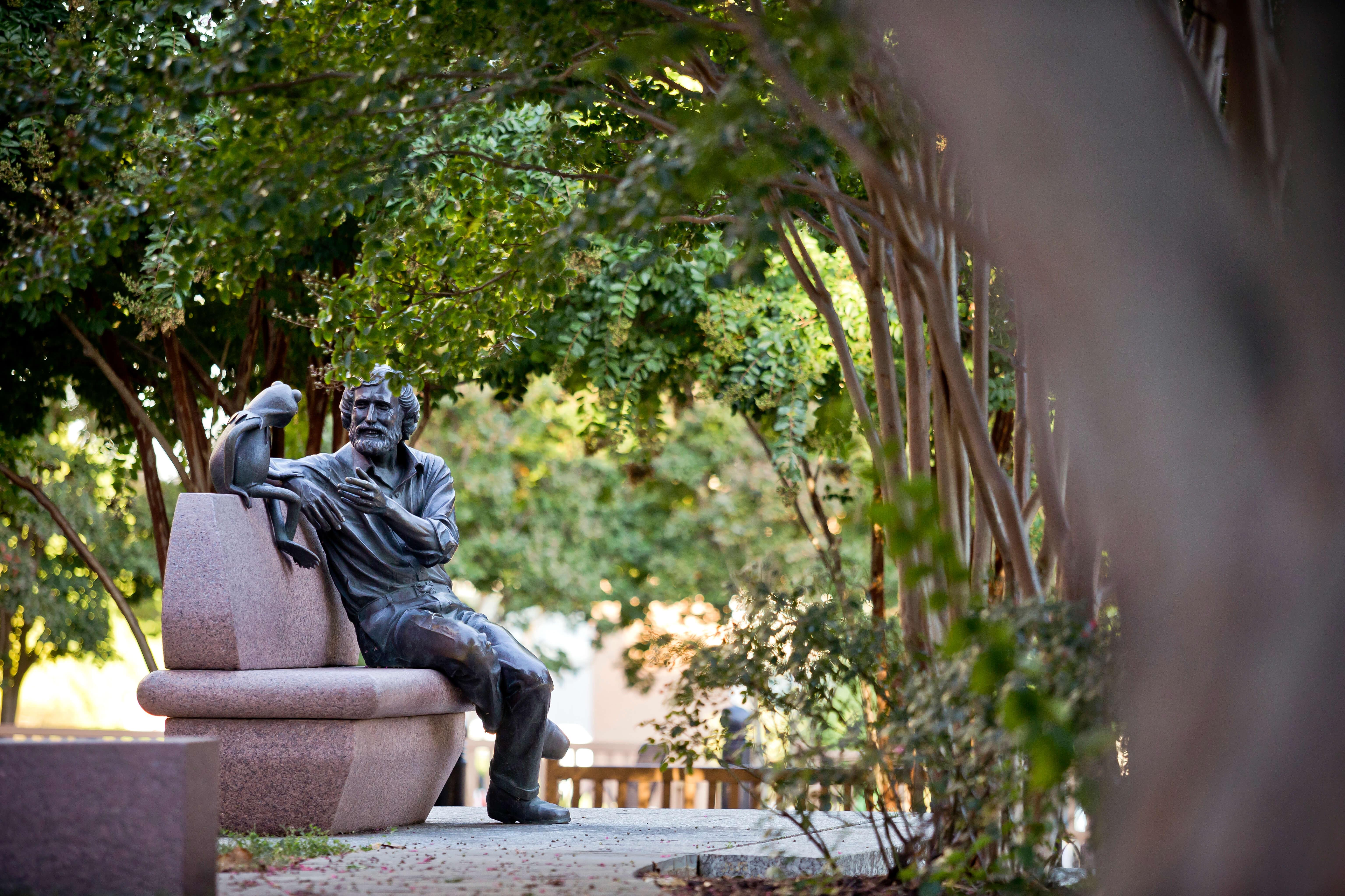 Statue of Jim Henson and Kermit the frog