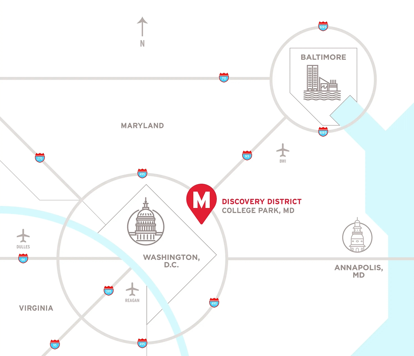 Image showing cities nearby UMD