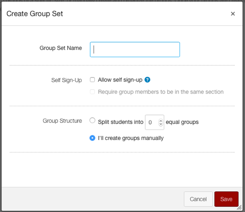 Create Group Set Dialog Box