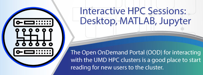 Interactive HPC Sessions: Desktop, MATLAB, Jupyter banner logo