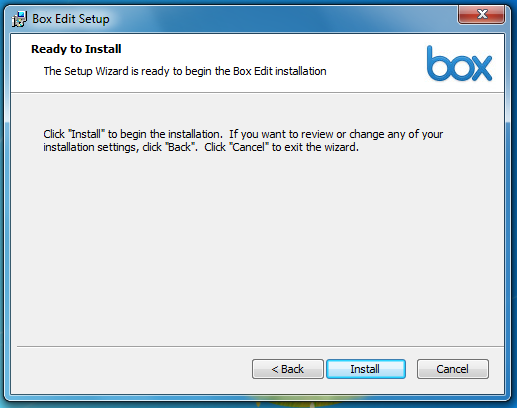 Box Edit App Installation Wizard