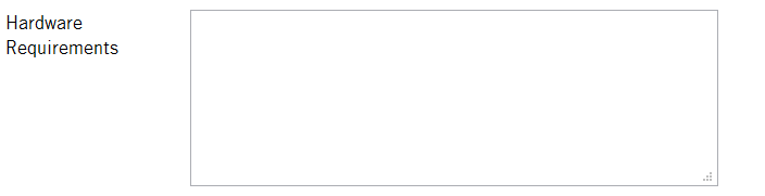 Hardware Requirements field