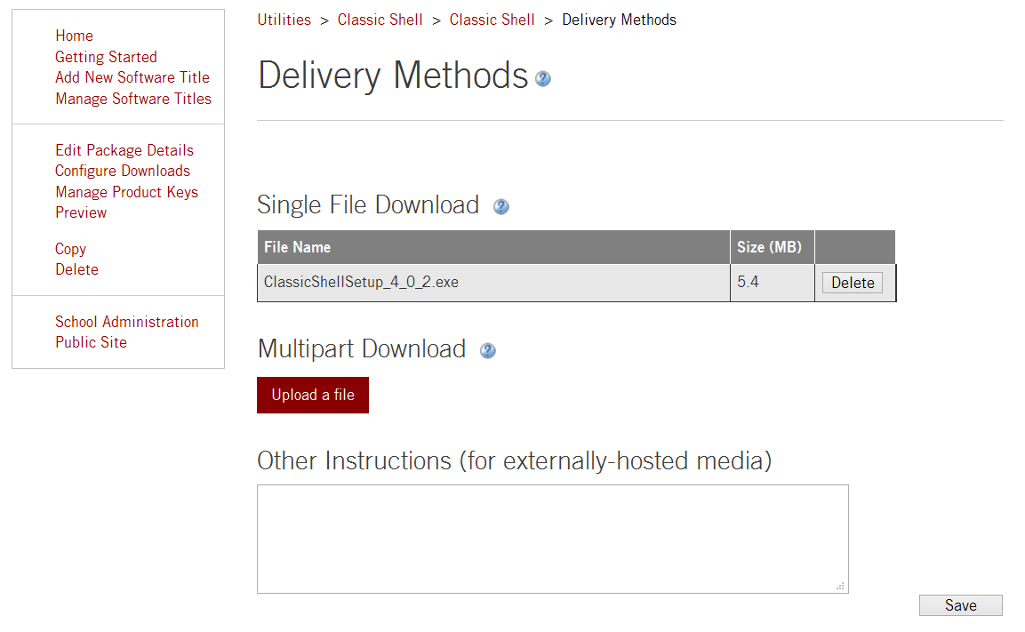 Other Information field and Save