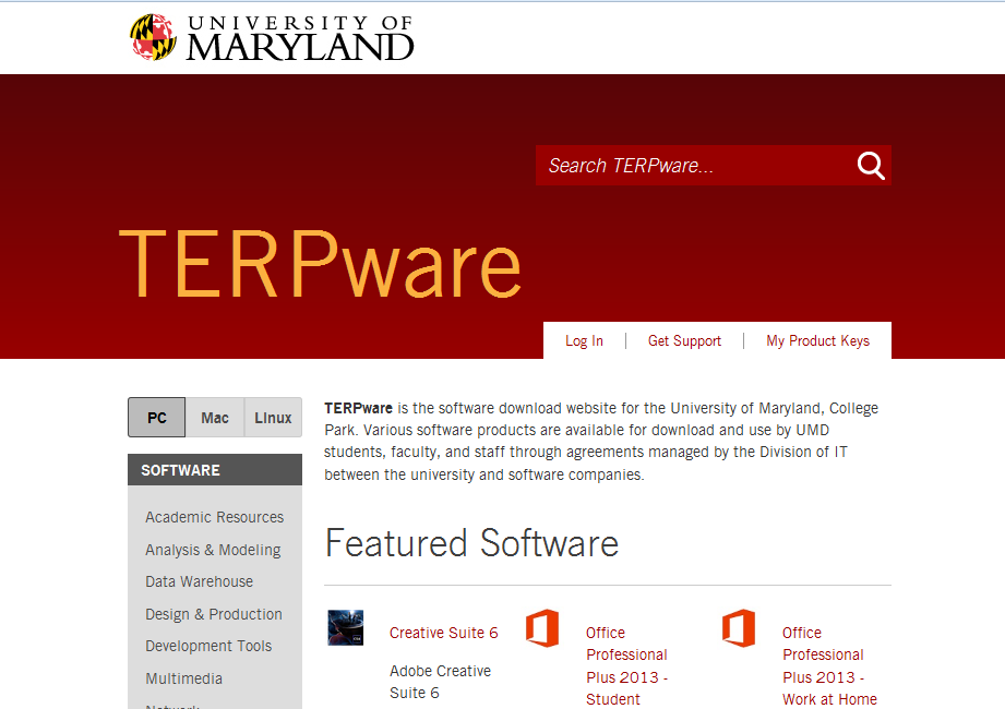 TERPware homepage