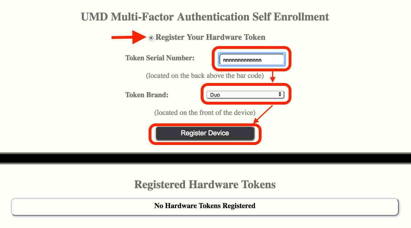 Register Hardware Token