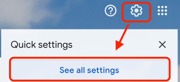 Illustration for seeing all settings for Gmail