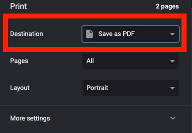 A red arrow points at the Save as PDF label in the Labels list.