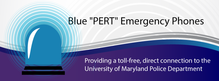 Blue "PERT" Emergency Phones banner logo