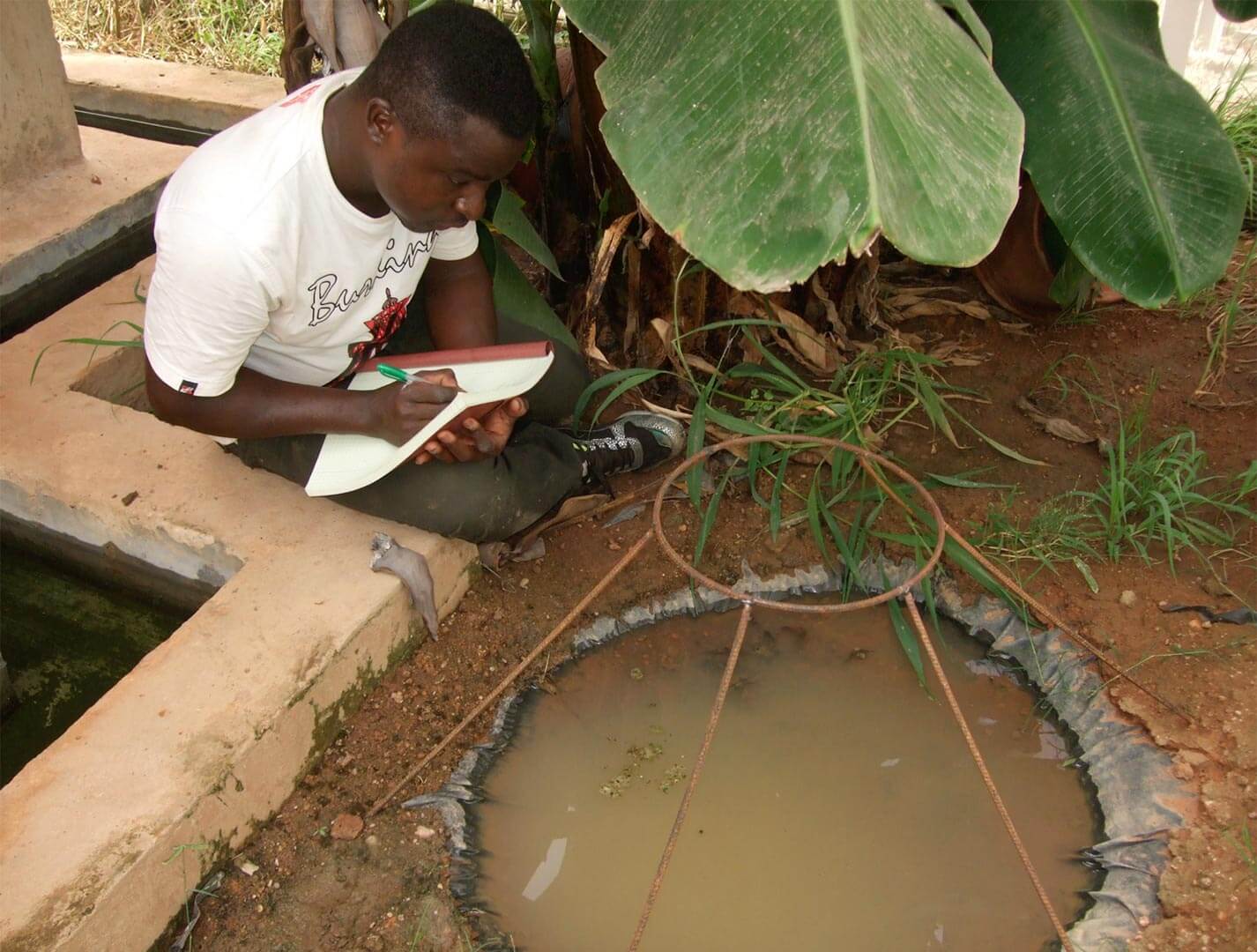 Etienne Bilgo observes breeding pool