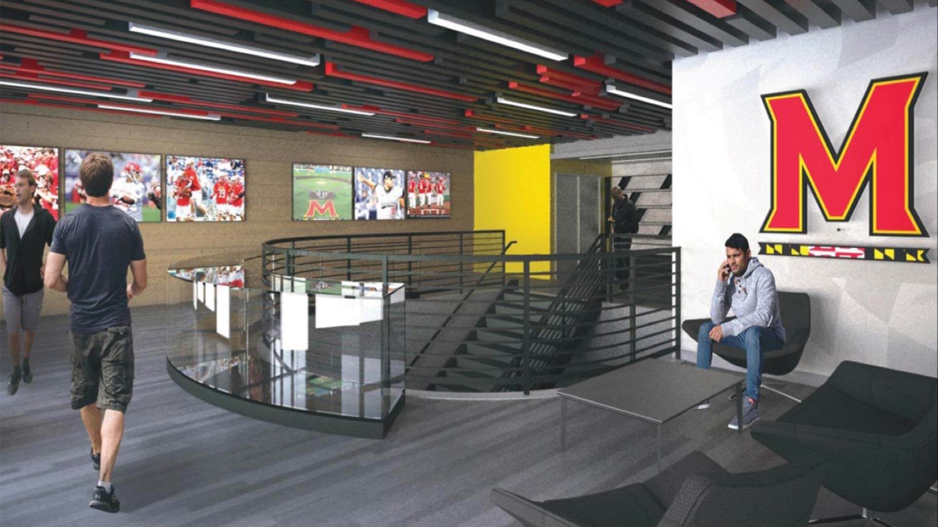 Rendering of Gossett Hall lobby