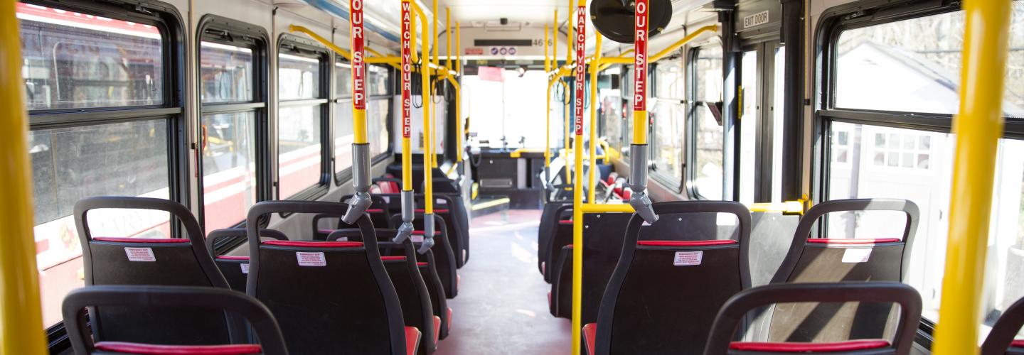 interior of Shuttle-UM bus