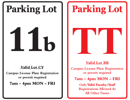 parking lot restriction signs